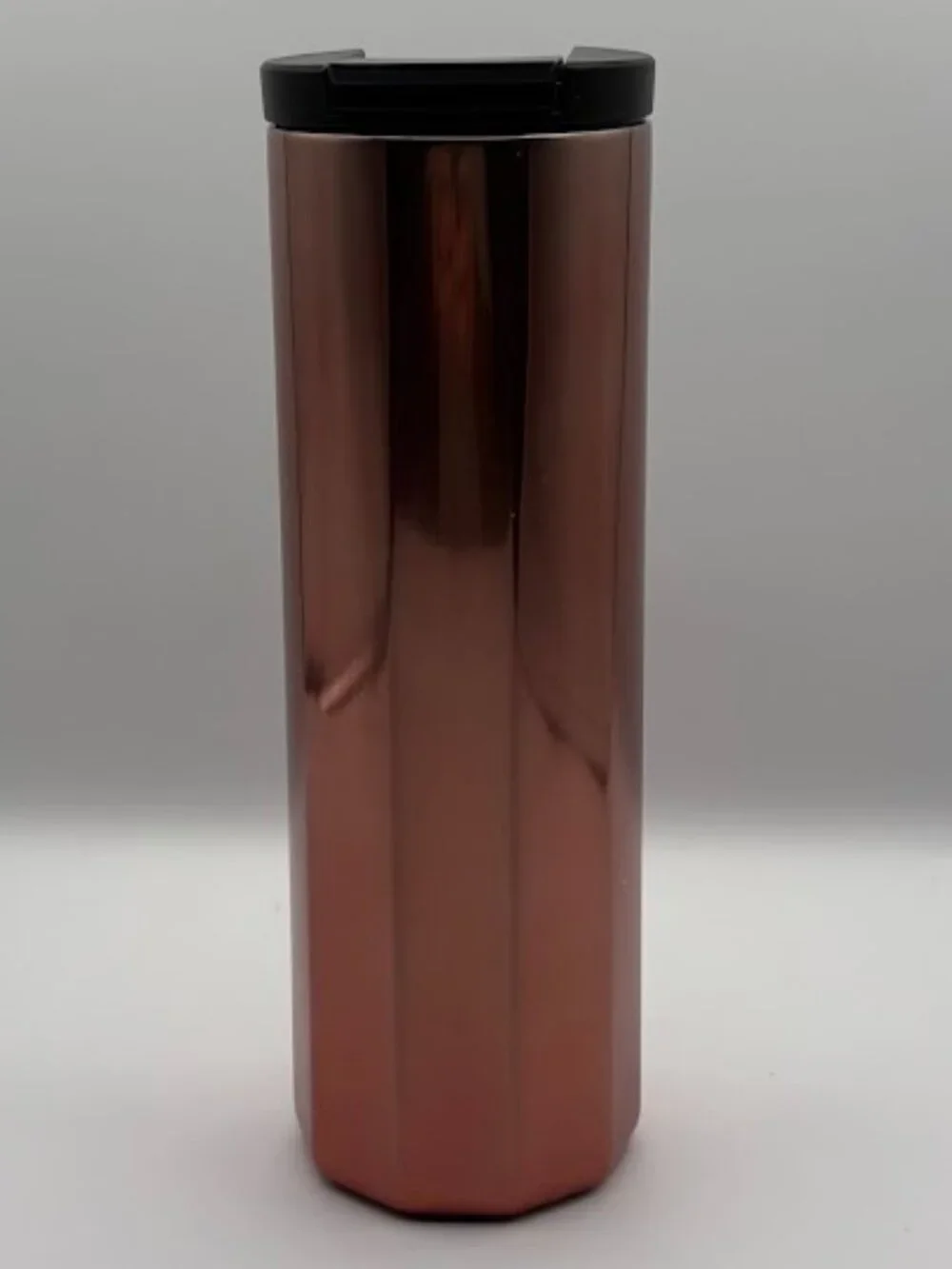 Starbucks 16oz Travel Mug Rose Gold Copper 10 Faceted Stainless Steel Tumbler